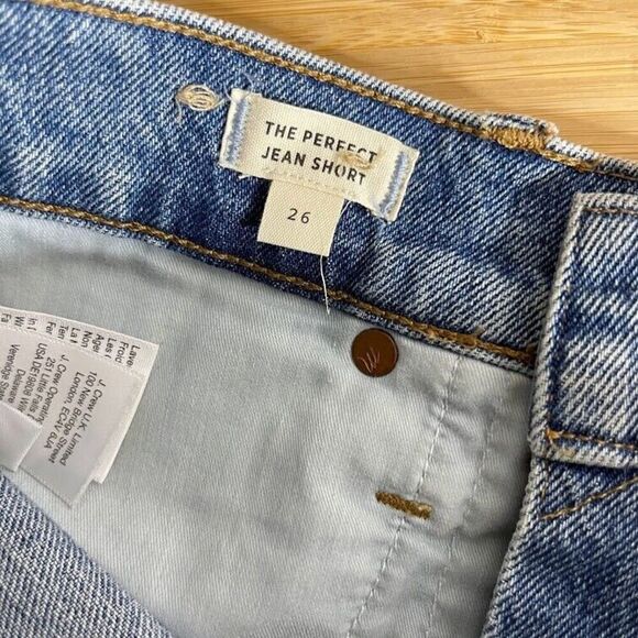 Madewell Perfect Jean Short Size 26 Balsam Wash Cut Off Denim Frayed Stretch - Picture 5 of 13